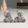 Souvenir Polystone "Bear in a hat/cap, sits" Gray mix 5.5x3.5x5.5 cm