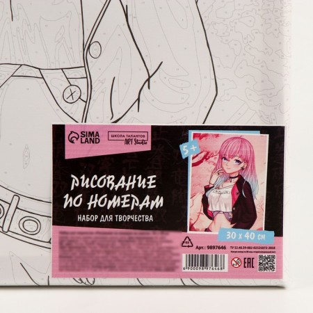 Picture on numbers on canvas with a subframe "Girl in the Topik", 30 x 40 cm-5