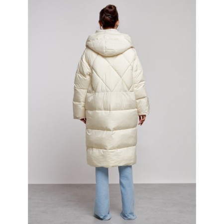 Coat insulated winter female, size 50, light-beige color-3