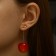 Earrings plastic "Berry" Cherry, Pink color in gold