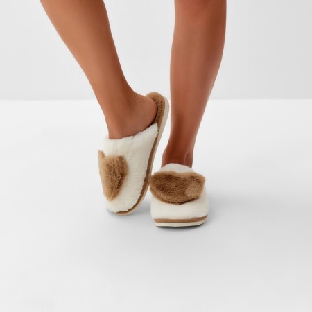 Women's slippers 36-37, beige color-4