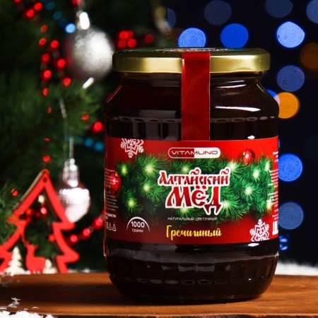 New Year's honey Altai buckwheat Vitamuno, branch, 1000 g-2
