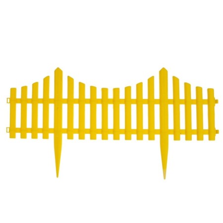 Decorative fence, 30 × 300 cm, 5 sections, plastic, yellow, Greengo-7
