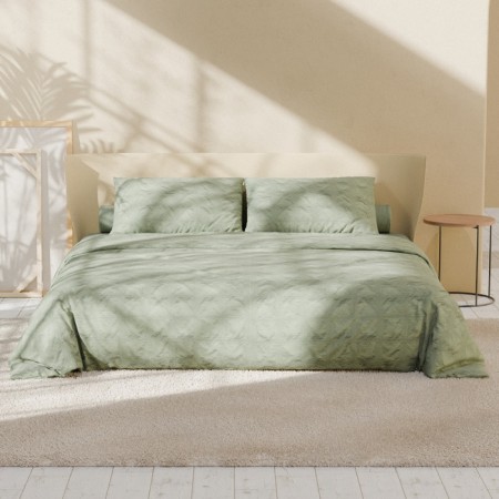 Lovelife linen Duet Texture: Green, 143x215CM-2ST, 230x240cm, 50x70cm-2pcs, microfiber, 110 g/m2-2