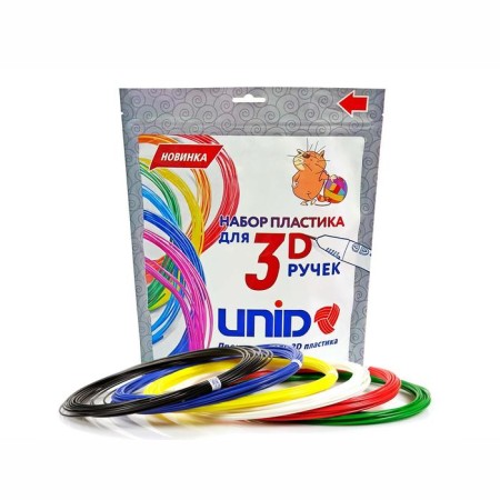 UNID ABS-6 plastic, for 3D handles, 6 colors in a set, 10 meters
