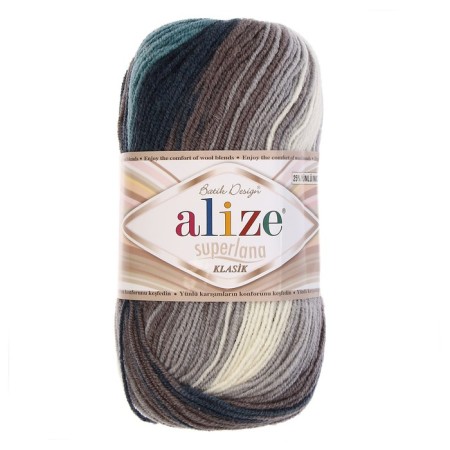 Yarn "Superlana Klasik Batik" 25% wool, 75% acrylic 280m/100g (4240)-1