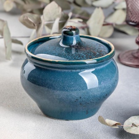 Porcelain BLU REATTIVO baking pot, 500 ml