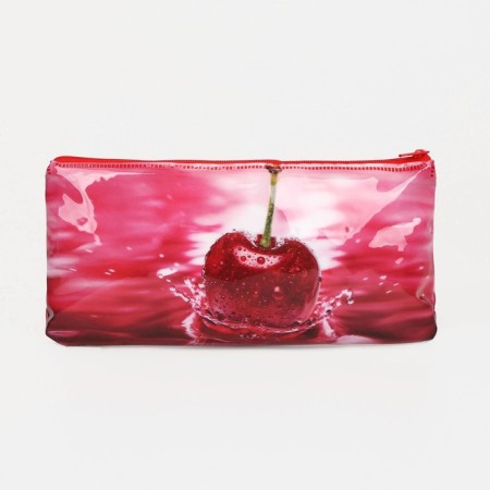 Cosmetic bag-penete on zipper, PVC, pink color-1