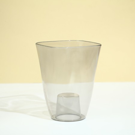 Pot for orchids, 1.5 l, 13 × 17 cm, plastic, transparent gray