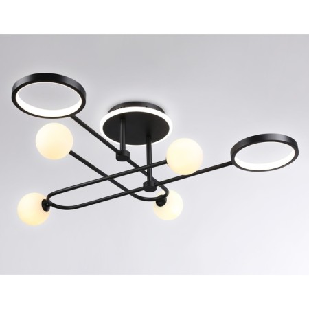 LED ceiling LED with a change of lamp and control panel Ambrella Light, Linetech, FL66232, G9, 48 W, 3600LUM, 3000-6400K, Black Black, White matte-1