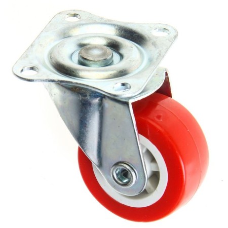 Furniture wheel, d = 40 mm, without brake, red