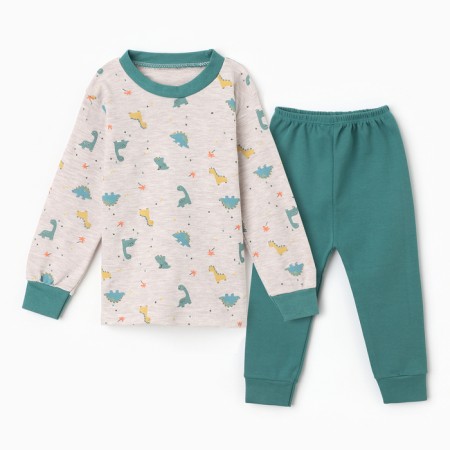 Kit for children (longshit, trousers), green color, height 110 cm