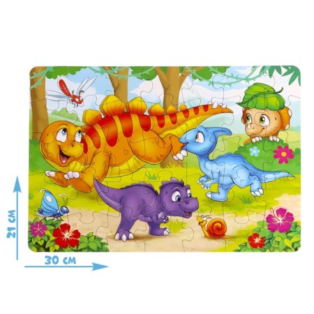 Puzzle "Playing dinosaurics", 35 parts-1