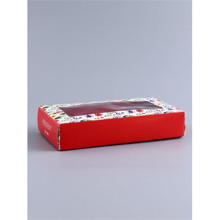 Folding box for 8 sweets "Present", 9.8 x 17.7 x 3.5 cm. Confectionery packaging-2