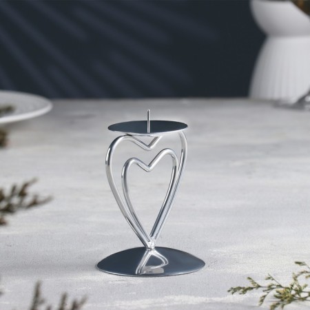 Glamur candlestick Metal for one candle, 9x10.2 cm, chrome-2