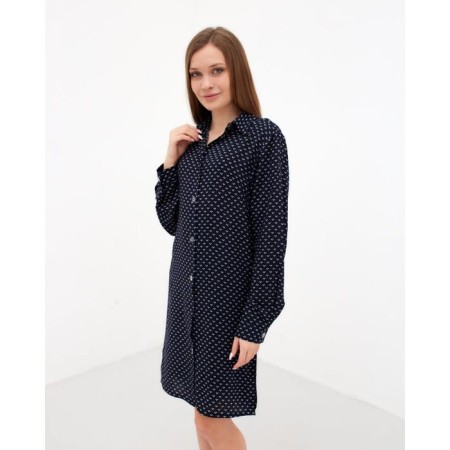 Shirt (shirt) female kaftan “points”, blue color, size 40-42-5