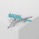 Brooch "hairdresser", blue color in silver