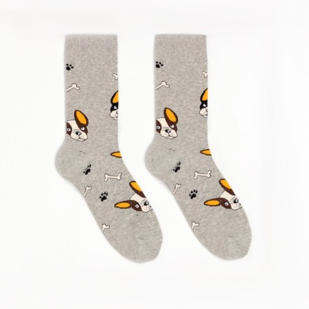 Male socks "bulldog", light gray, size 39-43-1