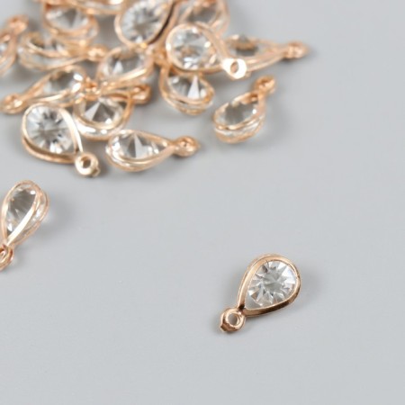 Decor for creativity Metal "drop" gold, crystal 0.5x0.7x1.7 cm-1