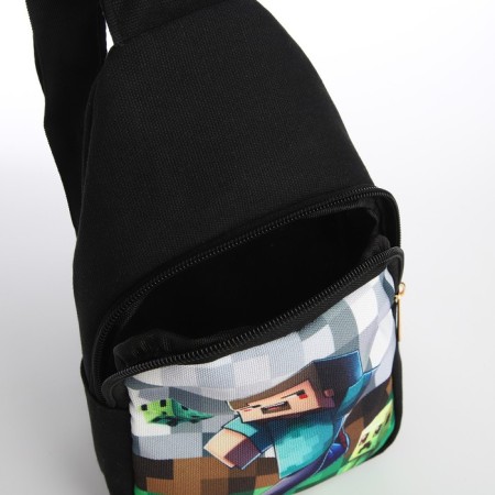 Children's bag for a boy over the shoulder "Pixel World"-5
