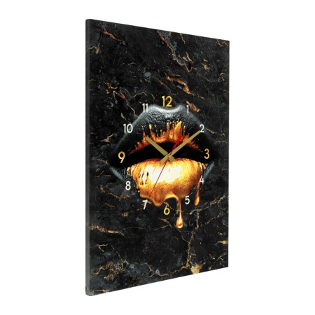 Carty clock wall-mounted interior "Black Gold" lips, silent, 50 x 70 cm-3