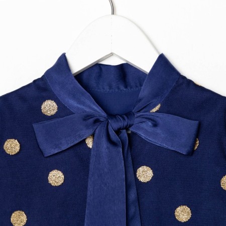 Платье детское нарядное KAFTAN горошек, рост 86-92, синий-2