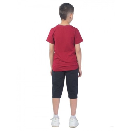 Costume for a boy, height 128 cm, burgundy color-3