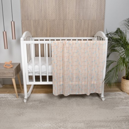 Fleet blanket "Letters", size 100x140 cm, milk color-3