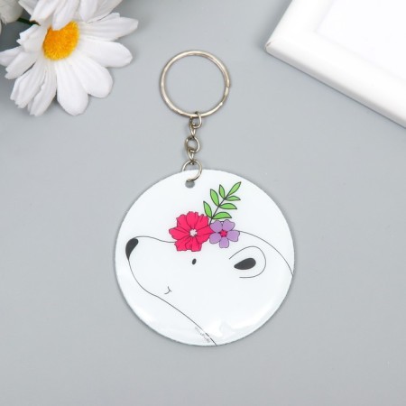 PVC keychain "White Bear with a hinge" 6.2x6.2 cm