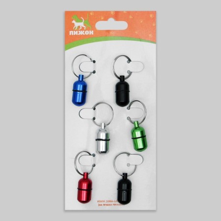 Address Capsula for a note, 2.2 x 1.3 cm, packing 6 pcs, mix-5