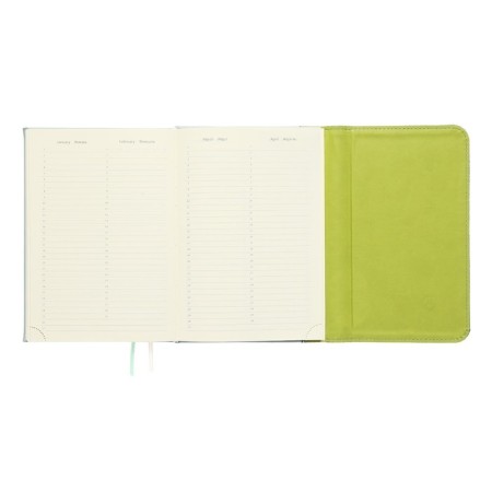 Leduced A5 Diary, 160 sheets, Devente.irene, solid combined cover of artificial leather, cream block 70 g/m2, mint-10
