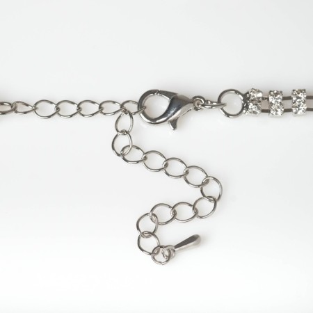 Choker "ice" beckoning, white color in silver, 50 cm-1
