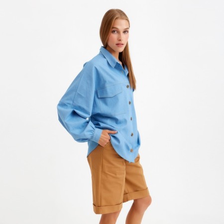 Shorts Women Bermuda Minaku: Enjoy, Brown color, rr 42-1