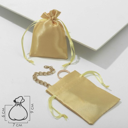 Satin gift bag, 7 × 9 cm, color gold