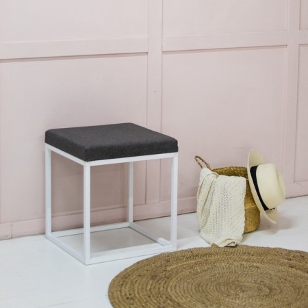 Pouffer, 400x400x450, white muad/Tekna tissue 9