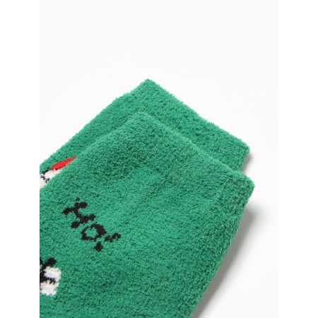 Male terry socks "Santa Claus" NMMP717, green color, river 39-44-1