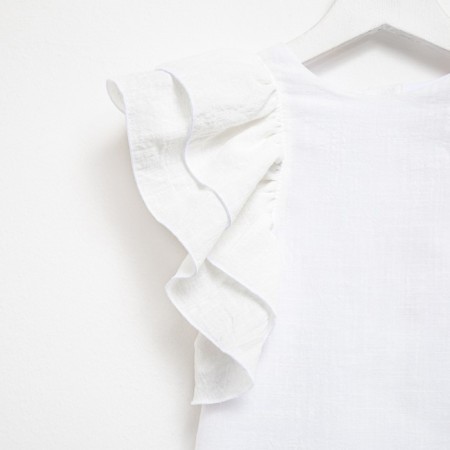 Платье для девочки MINAKU: Cotton Collection цвет белый, рост 122-7