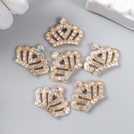 Decor for creativity Metal "Crown of the Emperor" gold, rhinestones 1.4x1.9 cm-2