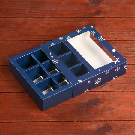 Folding box under 9 sweets, “Christmas tree, Gori!”, 13.7 x 13.7 x 3.5 cm-4