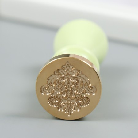 Printing for wax with a plastic handle "Flower pattern" 2.5x2.5 cm-1