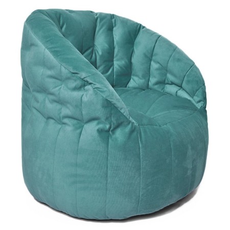 Chelsea chair, size 85x85 cm, velor fabric, turquoise color-1
