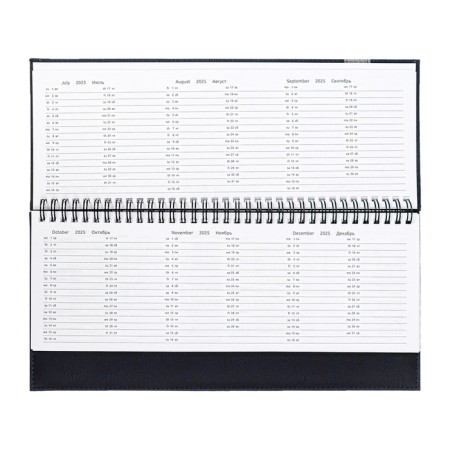 Dated planning 2025, 310 x 145mm, 64 sheets, Devente. Vertical, solid cover, leatherette with foam rubber, embossing, block 70, blue-5