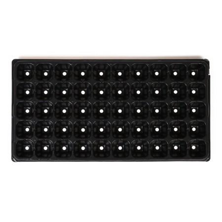 Cassette for seedlings, 50 cells, 70 ml, of plastic, black, 56 × 29.5 × 4 cm, Greengo-8