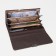 Women's wallet on the button, brown color