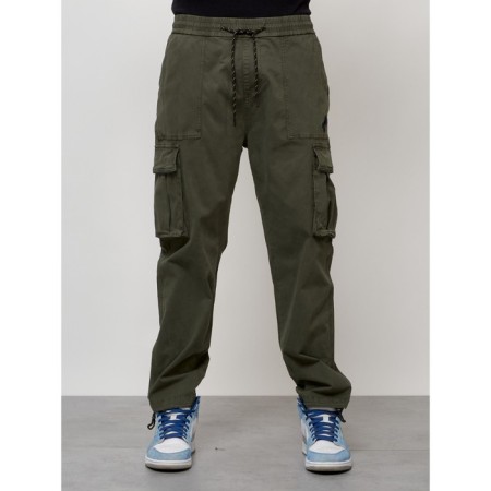 Cargo jeans men, size 48, khaki color-4