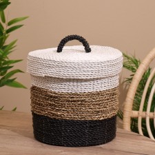 Wicker basket with a lid 27x27x35 cm