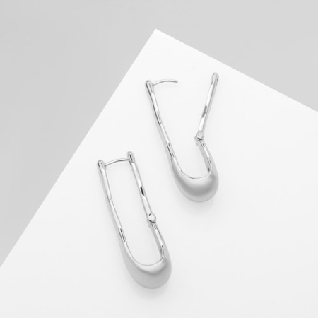 Earrings Metal "Bohemia" breeze, color silver-3