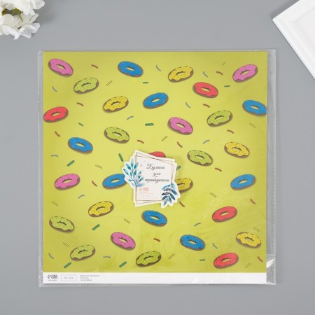 Scrapbooking paper "Donuts" density 180 grams set 5 pcs 30.5x32 cm-4