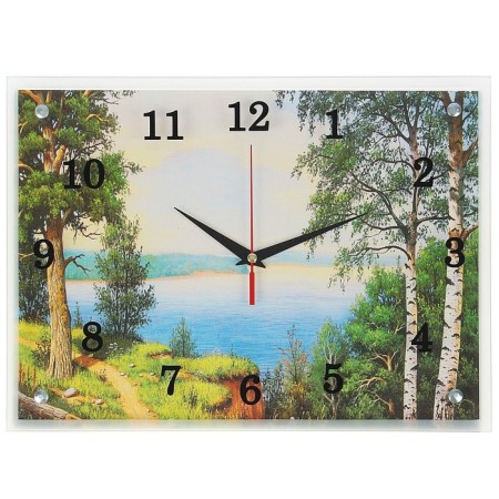 Carty clock is wall-mounted, interior "lake", silent, 30 x 40 cm
