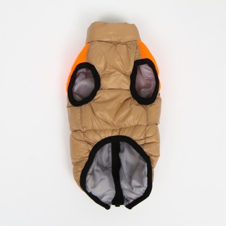 Lightning dog jacket, size 16 (DS 36 cm, OG 46 cm, Osh 35 cm), beige with orange-9